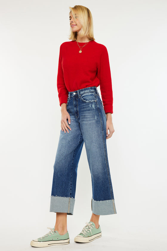 Lynn 90's Cropped Wide Leg Jeans