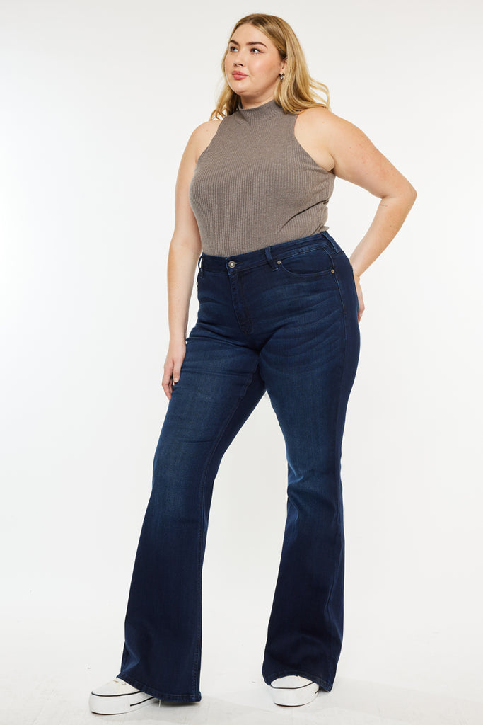 Anna Mid Rise Flare Jeans (Plus Size) - Official Kancan USA