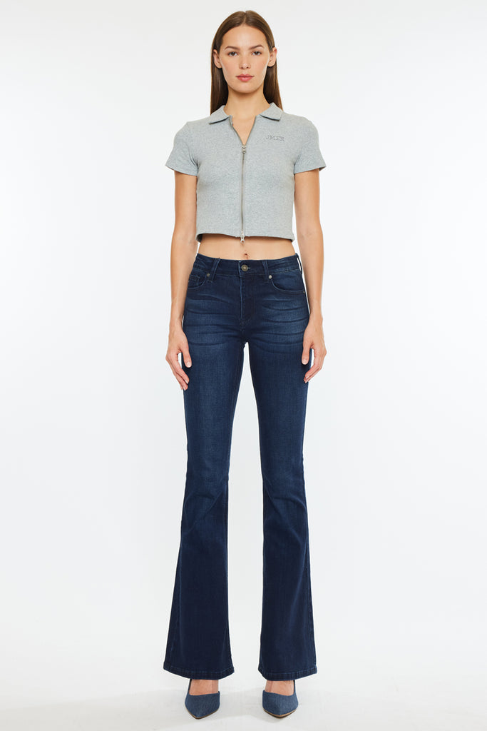 Trisha Mid Rise Classic Flare Jeans