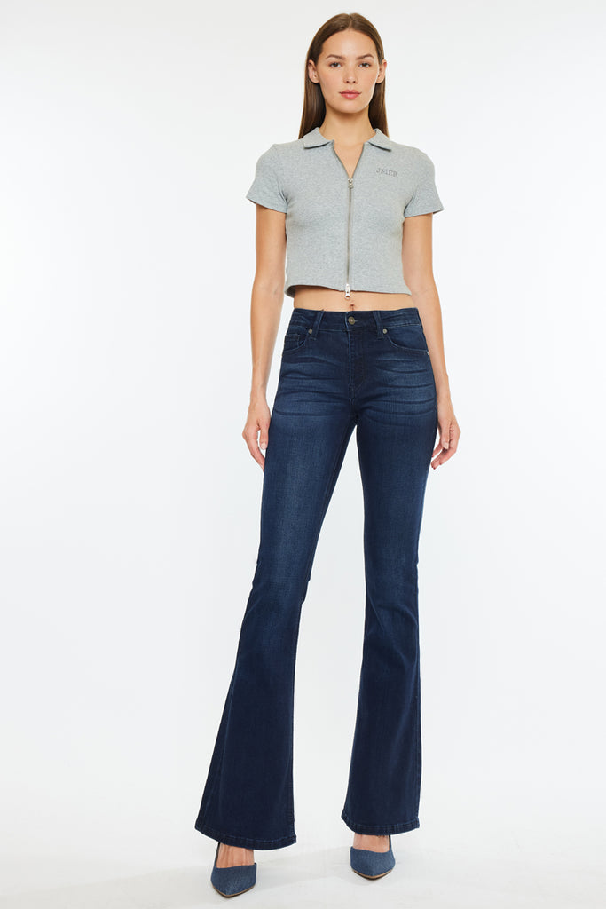 Trisha Mid Rise Classic Flare Jeans