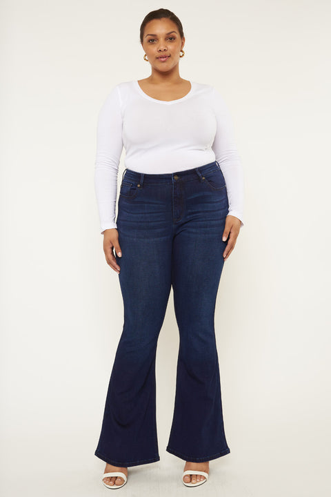 Darcy Mid Rise Flare Jeans (Petite Plus) - Official Kancan USA