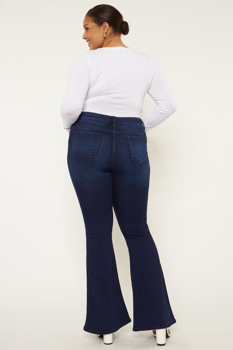 Darcy Mid Rise Flare Jeans (Petite Plus) - Official Kancan USA