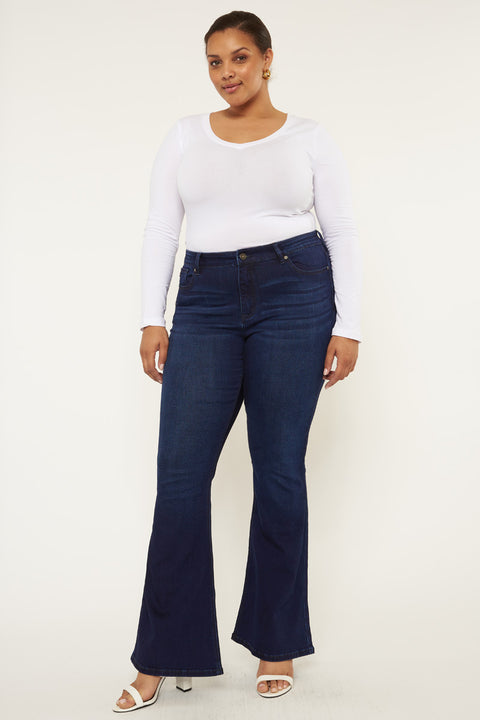 Darcy Mid Rise Flare Jeans (Petite Plus) - Official Kancan USA