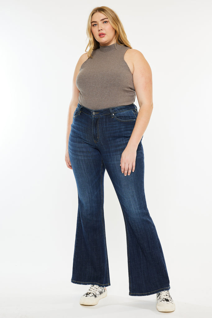 Charly Mid Rise Flare Jeans Petite Plus Size