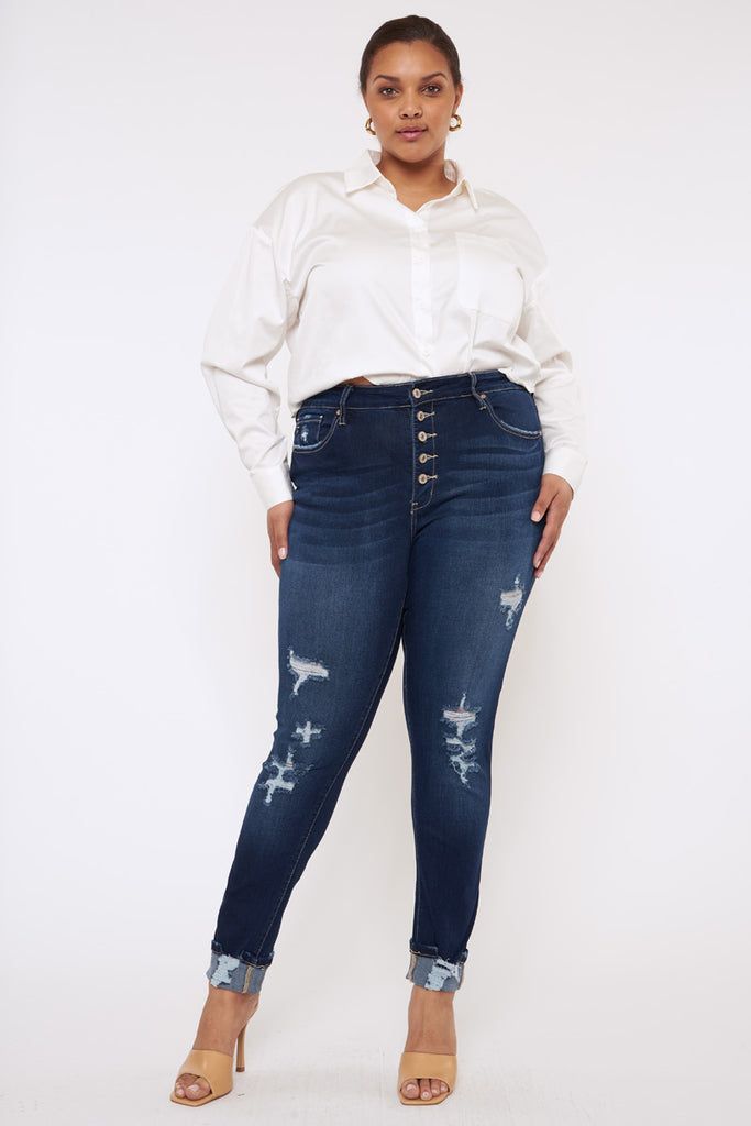 Sabrinah High Rise Super Skinny Jeans (Plus Size) - Official Kancan USA