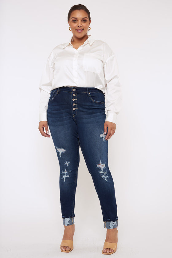 Sabrinah High Rise Super Skinny Jeans (Plus Size) - Official Kancan USA