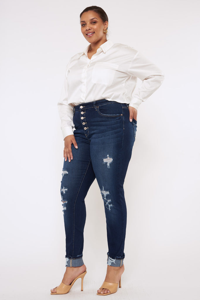 Sabrinah High Rise Super Skinny Jeans (Plus Size) - Official Kancan USA