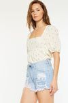 Ethel High Rise Distressed Shorts