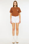 Ethel High Rise Distressed Shorts