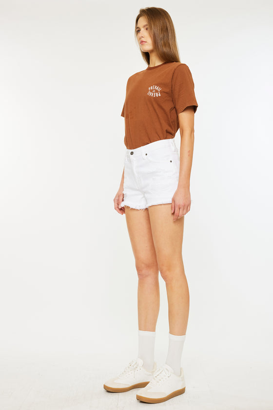 Ethel High Rise Distressed Shorts