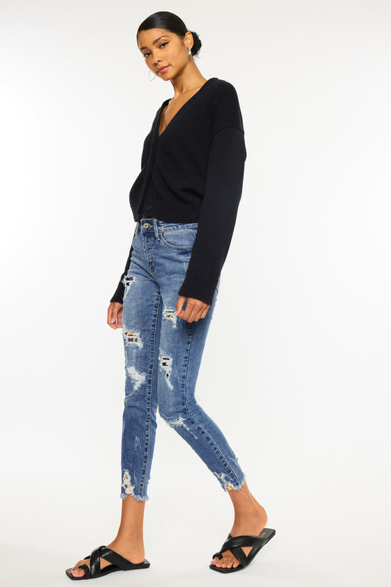 Carlita High Rise Ankle Skinny Jeans - Official Kancan USA