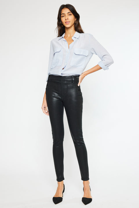 Georgie High Rise Coated Super Skinny Jeans - Official Kancan USA