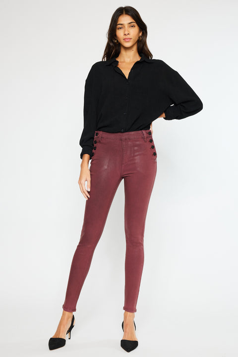 Georgie High Rise Coated Super Skinny Jeans - Official Kancan USA