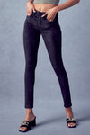 Ginny Mid Rise Velvet Ankle Skinny Pants - Official Kancan USA