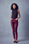 Ginny Mid Rise Velvet Ankle Skinny Pants - Official Kancan USA