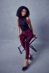 Ginny Mid Rise Velvet Ankle Skinny Pants - Official Kancan USA