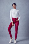 Ginny Mid Rise Velvet Ankle Skinny Pants - Official Kancan USA