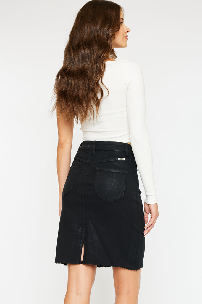 Zane High Rise Coated Midi Skirt - Official Kancan USA