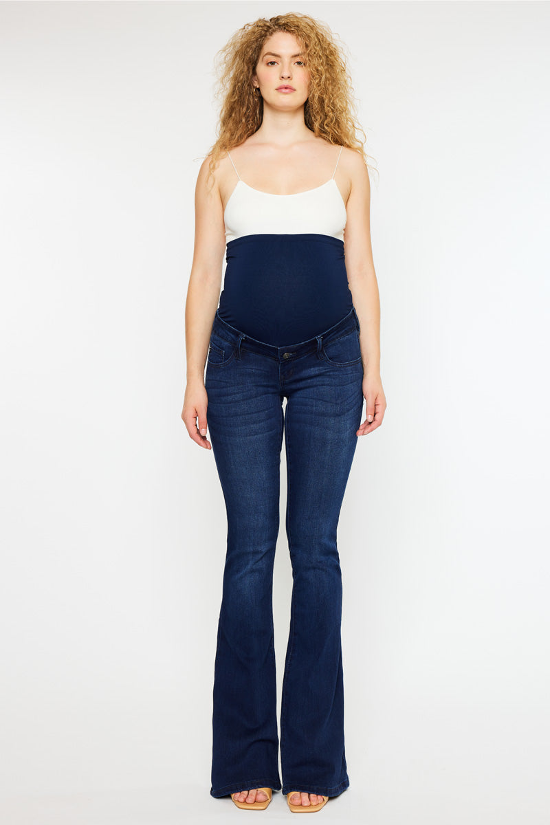 MATERNITY GOOD FLARE JEANS, BLUE363 - BLUE363 / 6