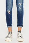 Coco Mid Rise Patched Ankle Skinny Jeans - Official Kancan USA