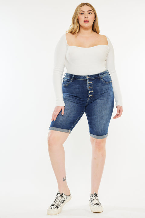 Tatiana High Rise Bermuda Shorts (Plus Size) - Official Kancan USA