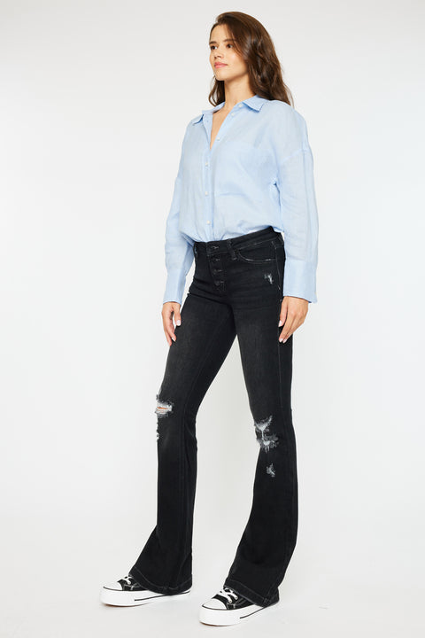 Harlowe Mid Rise Flare Jeans - Official Kancan USA