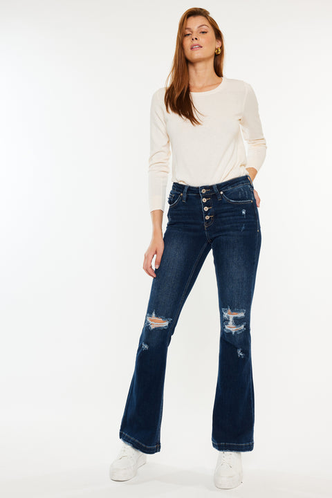 Jaden Mid Rise Flare Jeans (Petite) - Official Kancan USA