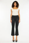 Rosé High Rise Faux Leather Kick-Flare Pants