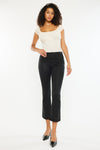 Rosé High Rise Faux Leather Kick-Flare Pants