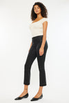 Rosé High Rise Faux Leather Kick-Flare Pants