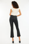 Rosé High Rise Faux Leather Kick-Flare Pants