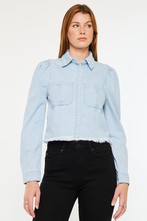 Madeline Cropped Button Down Shirt