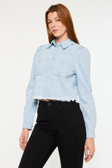  Madeline Cropped Button Down Shirt