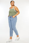 Carmelita  Mid Rise Slim Boyfriend Jeans (Plus Size) - Official Kancan USA