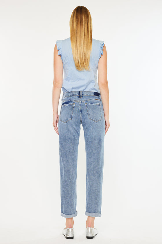 Lindsey Mid Rise Slim Boyfriend Jeans