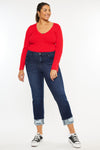 Raven Mid Rise Skinny Straight Leg Jeans (Plus Size) - Official Kancan USA