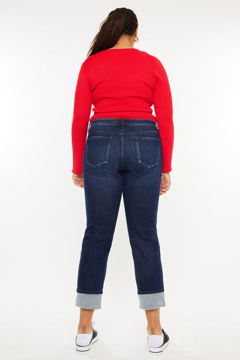 Raven Mid Rise Skinny Straight Leg Jeans (Plus Size) - Official Kancan USA