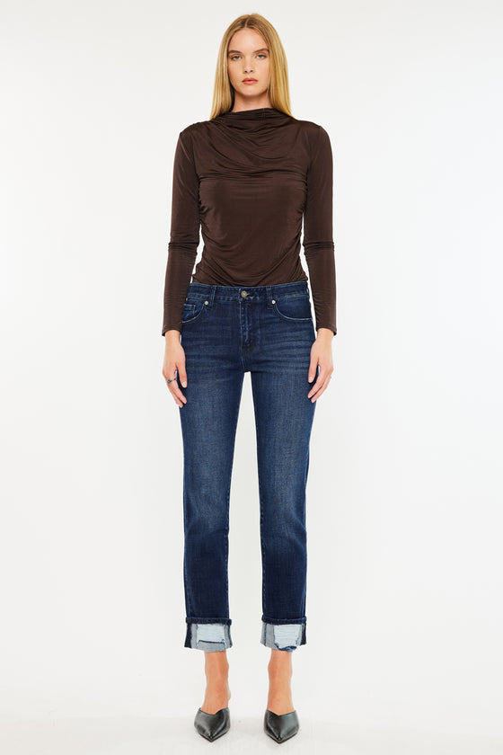 Cane Mid Rise Slim Straight Leg Jeans