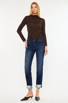  Cane Mid Rise Slim Straight Leg Jeans