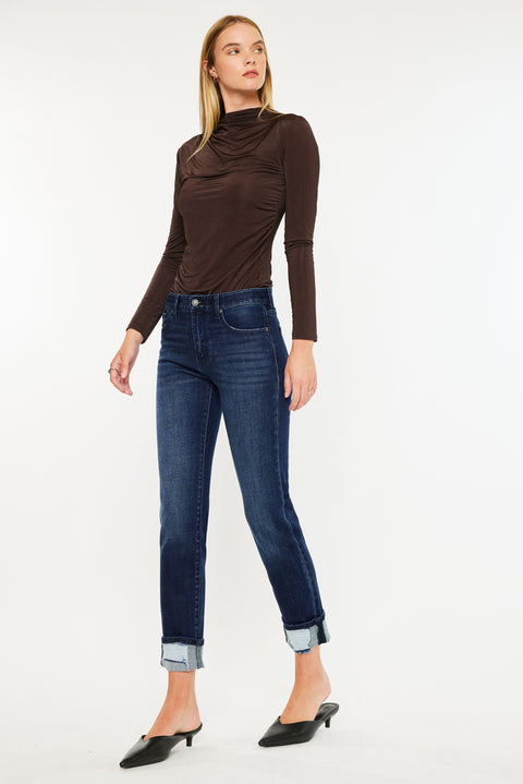 Cane Mid Rise Slim Straight Leg Jeans