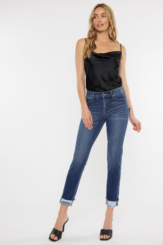 Cane Mid Rise Slim Straight Leg Jeans