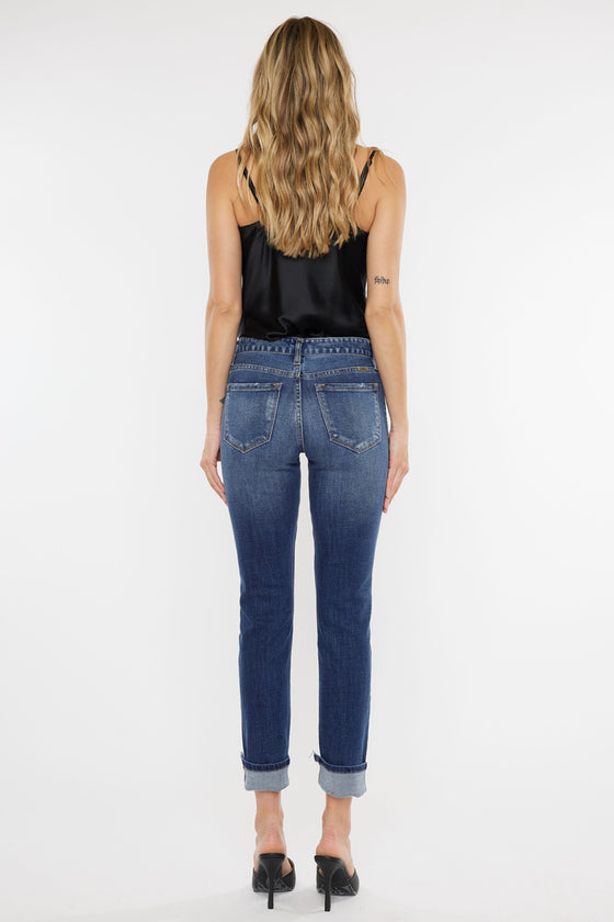 Cane Mid Rise Slim Straight Leg Jeans