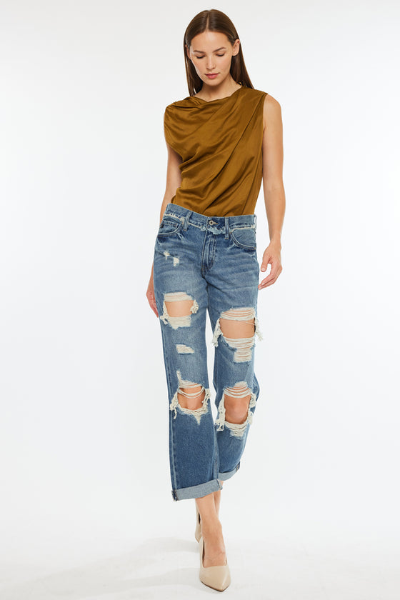 Janelle Mid Rise Boyfriend Jeans