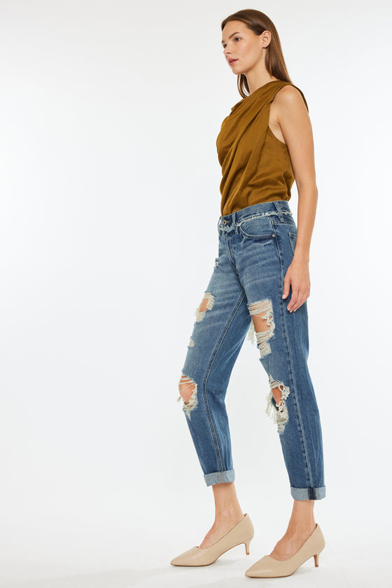 Janelle Mid Rise Boyfriend Jeans