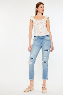  Luxanna Mid Rise Slim Boyfriend Jeans