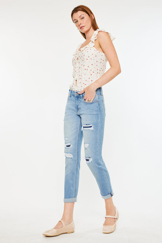 Luxanna Mid Rise Slim Boyfriend Jeans