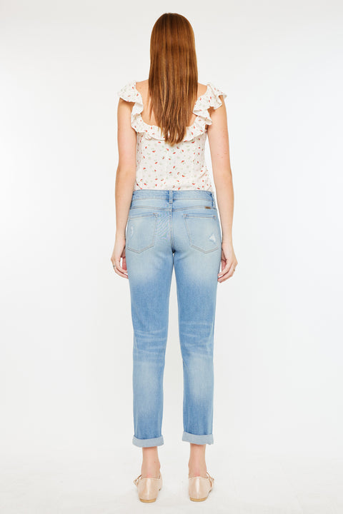 Luxanna Mid Rise Slim Boyfriend Jeans