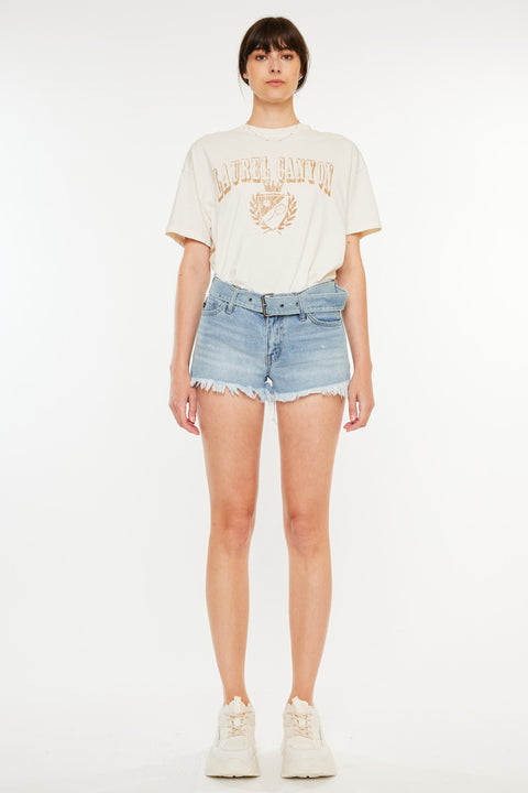 Cassie Mid Rise Belted Shorts - Official Kancan USA