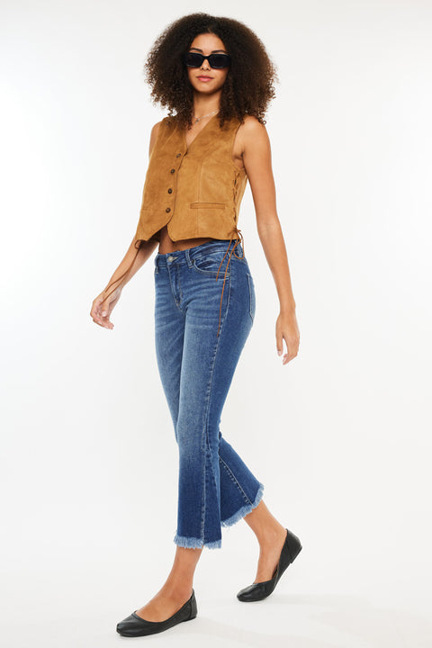 Merlie Mid Rise Cropped Flare Jeans - Official Kancan USA