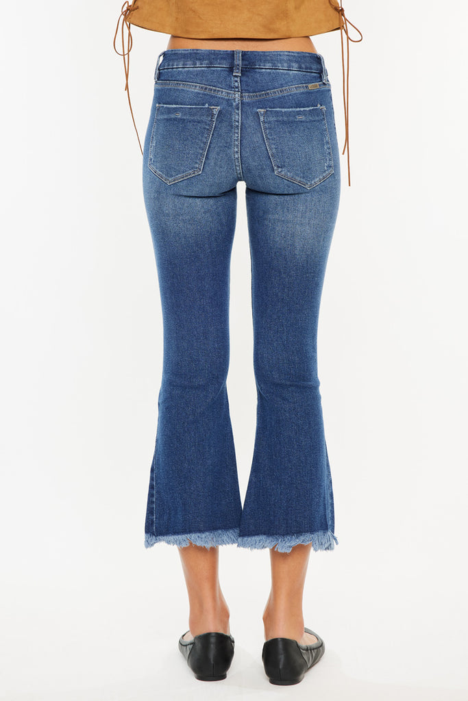 Merlie Mid Rise Cropped Flare Jeans - Official Kancan USA